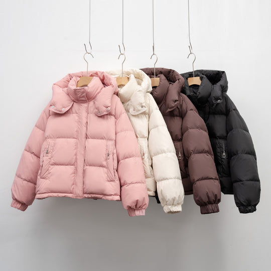 Damen Pufferjacke mit abnehmbarer Kapuze und voluminösem Schnitt R&B