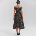 Damen Spitzenkleid mit schulterfreiem Design und elegantem Rock R&B