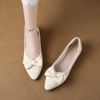 Damen Elegante Ballerinas mit modischem Schleifendetail