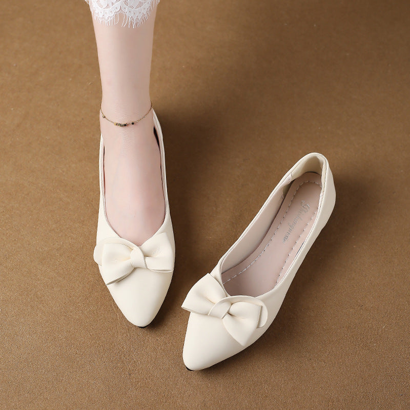 Damen Elegante Ballerinas mit modischem Schleifendetail