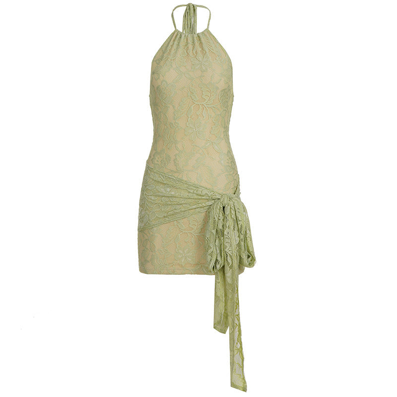 Damen Spitzenkleid mit elegantem Wickeldesign R&B