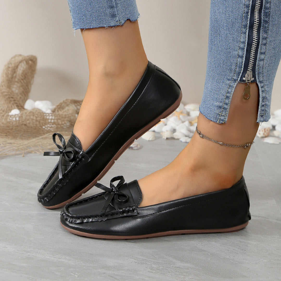 Damen Mokassins mit elegantem Schleifenakzent und weicher Sohle R&B