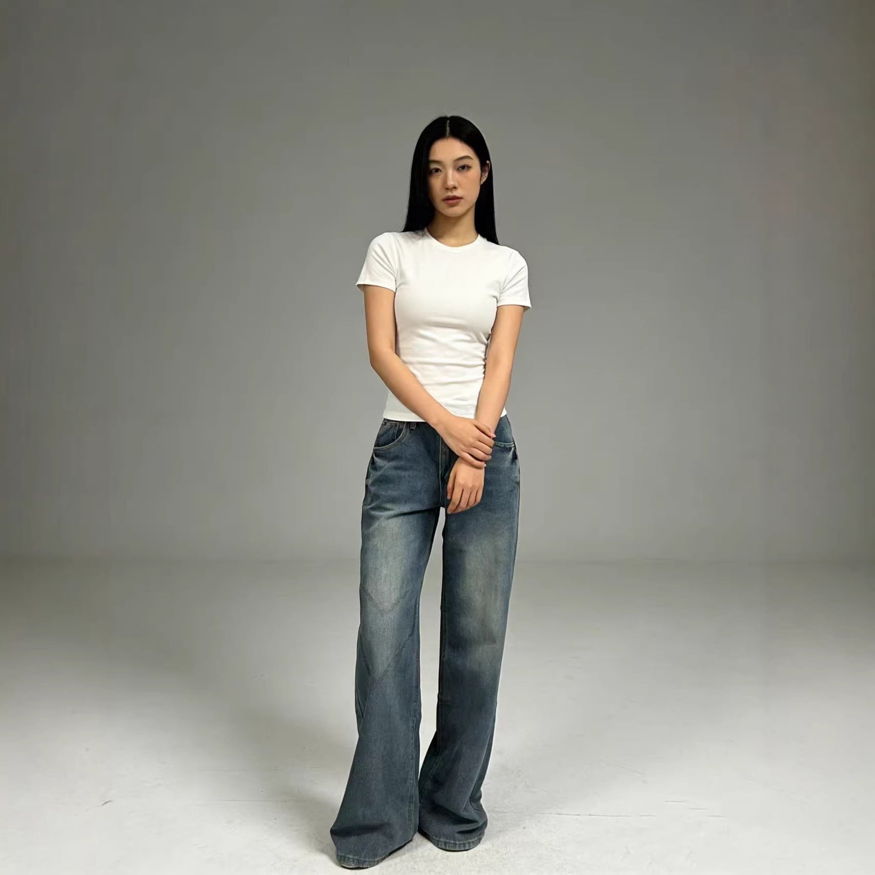 Damen Weit geschnittene Jeans mit entspannter Passform