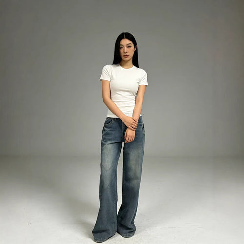 Damen Weit geschnittene Jeans mit entspannter Passform