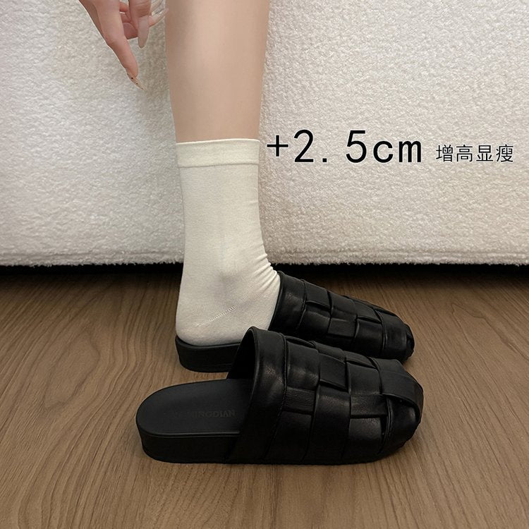 Damen modische Slipper mit geflochtenem Design und rutschfester Sohle R&B
