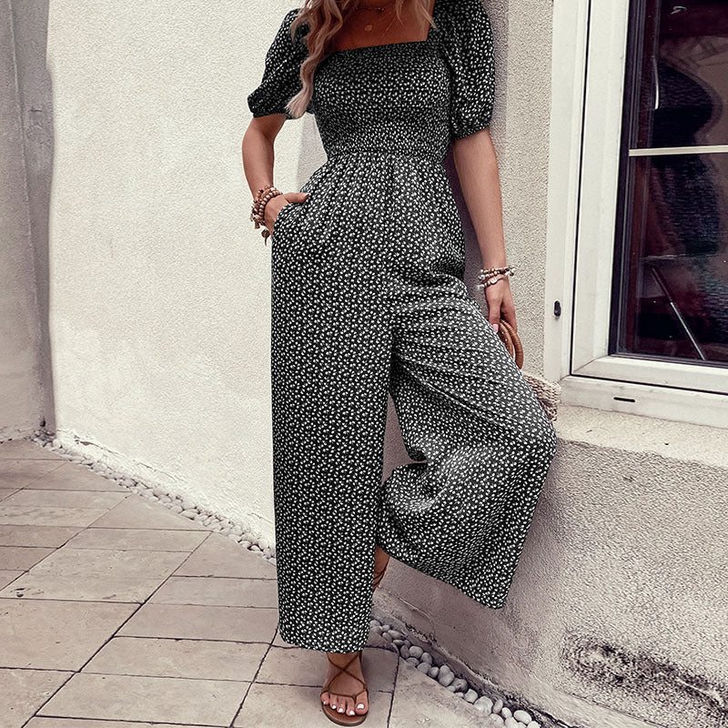 Damen Maxikleid mit Puffärmeln und seitlichem Schlitz R&B
