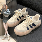 Damen sportliche Sneakers mit hochwertiger Leder- und Wildlederkombination R&B