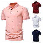 Herren Polohemd mit modischem Druck und hochwertigem Baumwollmaterial