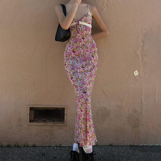 Damen Langarm-Hängerockkleid mit floralem Druck R&B