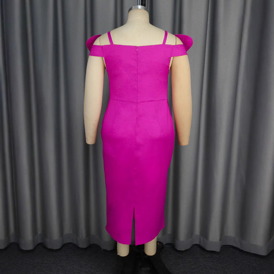 Damen Abendkleid mit auffälligen Rüschen und Glitzer-Details R&B