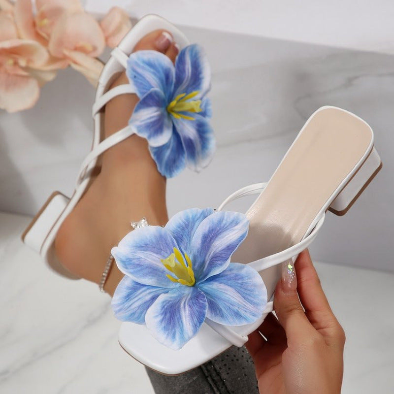 Damen Sandalen mit dekorativem Blumendetail R&B