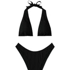 Damen Triangel-Bikini mit hoch geschnittenem Höschen und raffinierten Falten R&B