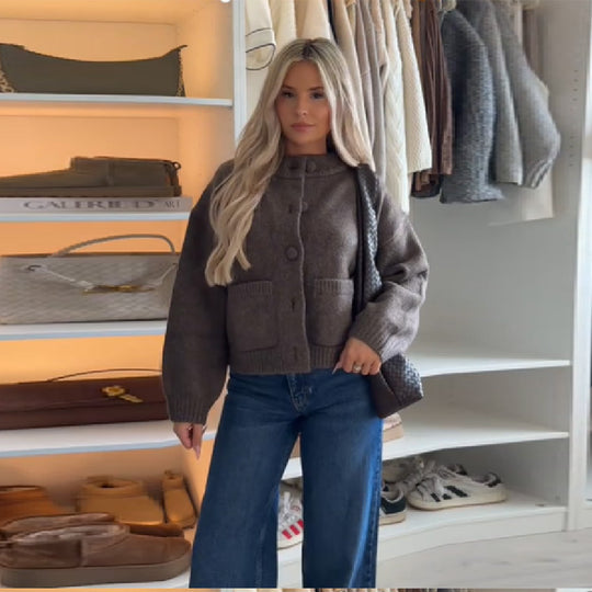 Damen Oversized Strickjacke R&B