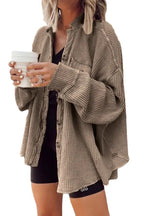 Damen lässige Oversized-Hemdjacke R&B