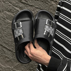 Damen Komfortable Riemensandalen mit verstellbaren Schnallen R&B