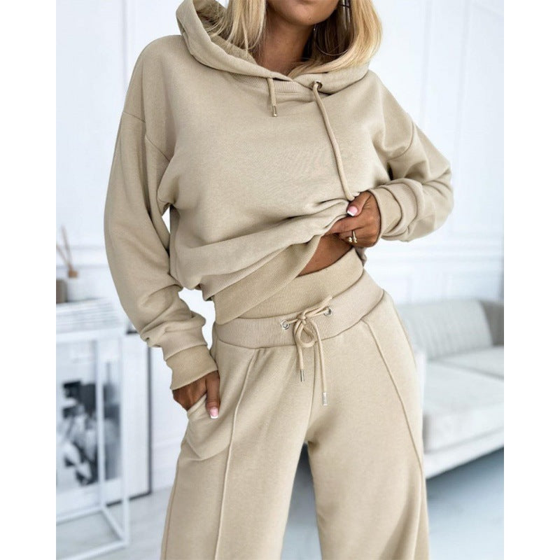 Damen Sportliches Lounge-Set mit weitem Schnitt und Kapuze R&B
