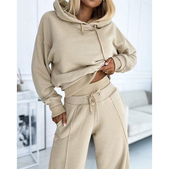 Damen Sportliches Lounge-Set mit weitem Schnitt und Kapuze R&B