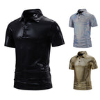 Herren Poloshirt mit glänzendem Honigwaben-Muster
