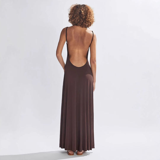 Damen Lange Maxikleid mit aufregendem Cut-Out-Design und weichem Stoff R&B