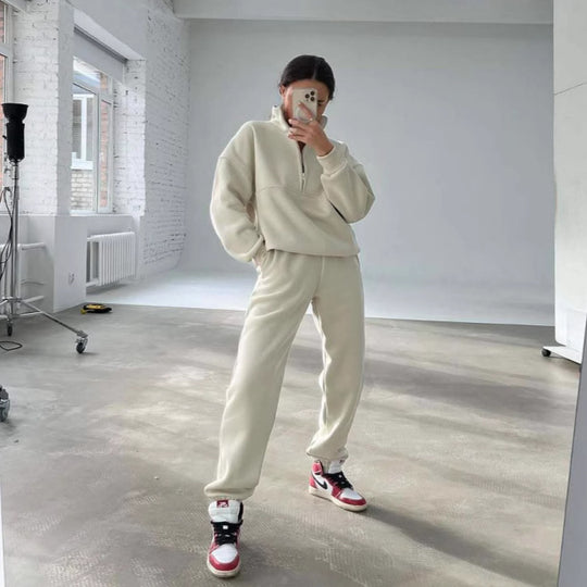 Damen Hochleistungs-Fleece Sweatshirt mit Stehkragen und Reißverschluss R&B