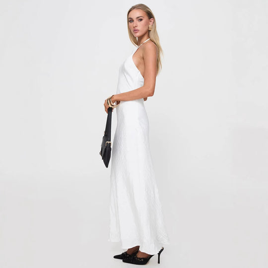 Damen Maxikleid mit elegantem Halsauschnitt und figurformendem Schnitt R&B