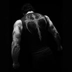 Herren nan figurbetontes Trainings-Tanktop mit tiefen Armausschnitten und filigranem Rückendruck R&B