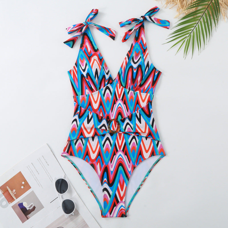 Damen Bikini-Set mit trendigem Wickelrock und knotendem Oberteil R&B