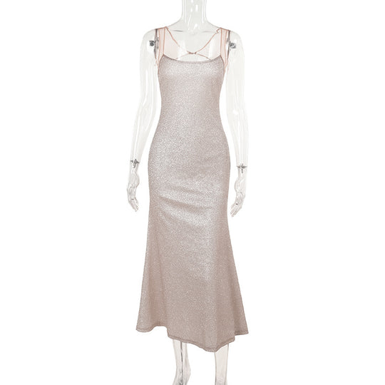 Damen Glitzerndes Maxikleid mit glamourösem Schnitt R&B