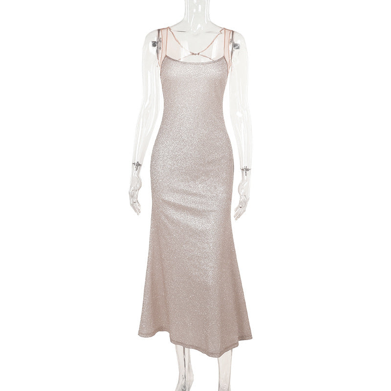 Damen Glitzerndes Maxikleid mit glamourösem Schnitt R&B