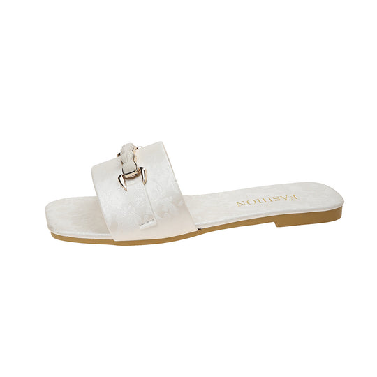 Damen elegante Slipper mit dekorativer Schnalle R&B