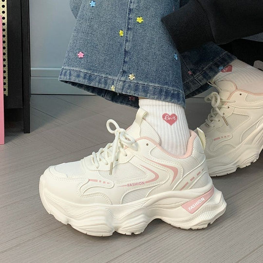 Damen Modische Chunky Sneakers mit dämpfendem Komfort und atmungsaktivem Obermaterial R&B