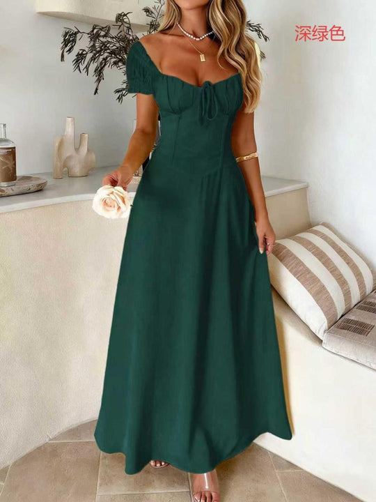 Damen Maxi-Kleid mit charmanten Rüschendetails und schmeichelndem Schnitt R&B