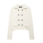 Damen Strickjacke mit doppelter Knopfreihe und praktischen Taschen R&B