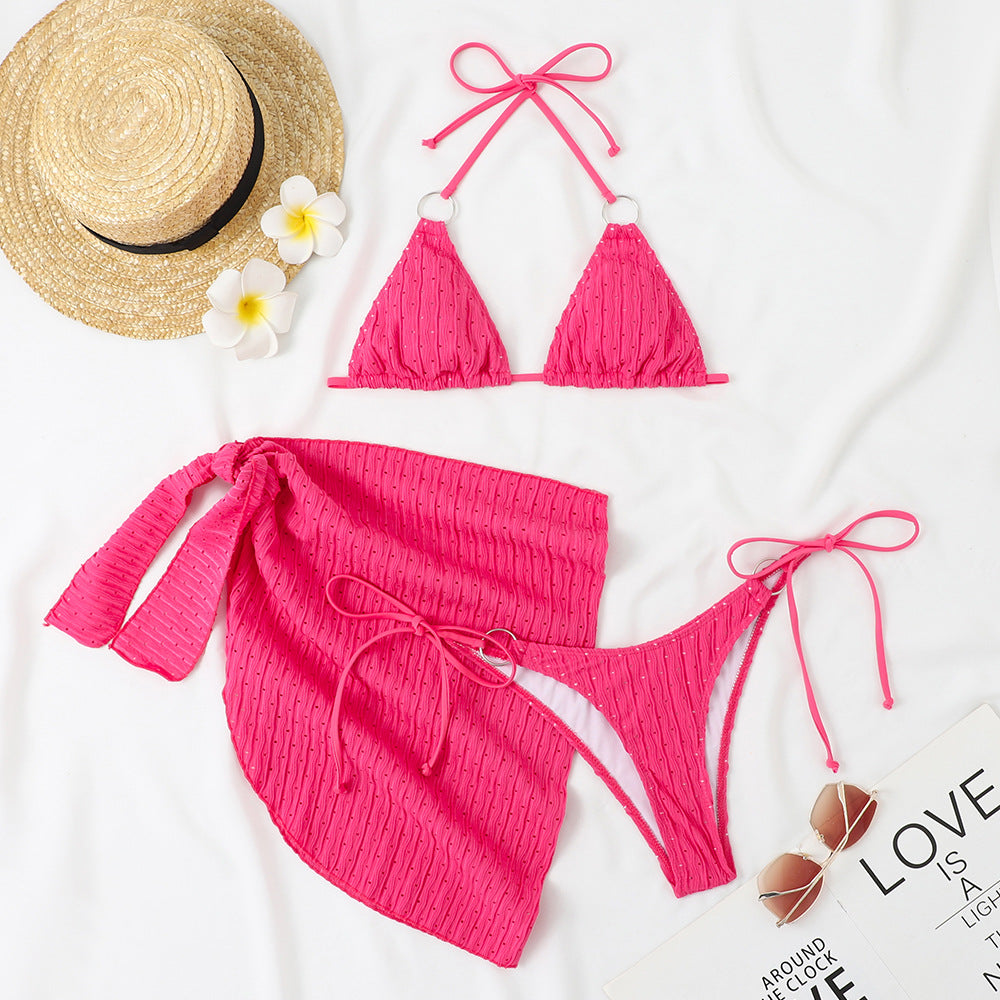 Damen Triangel Bikini-Set mit schickem Wickelrock R&B