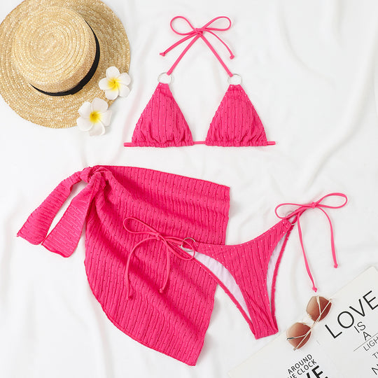 Damen Triangel Bikini-Set mit schickem Wickelrock R&B