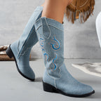 Damen Cowboy-Stiefel mit modischem Stickdesign R&B
