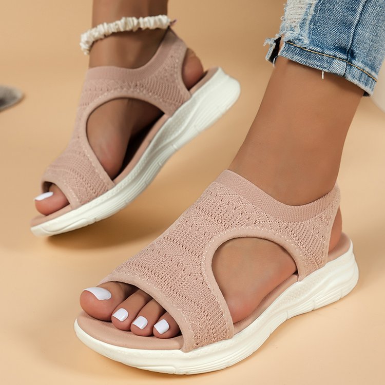 Damen Komfortable Sandalen mit elastischem Obermaterial und atmungsaktiver Sohle R&B