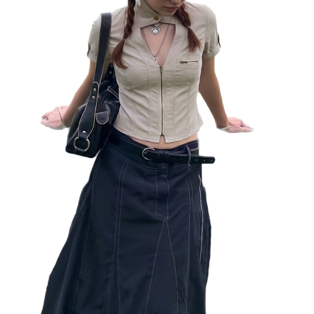 Damen modische Kurzjacke mit strukturiertem Schnitt und praktischen Brusttaschen R&B