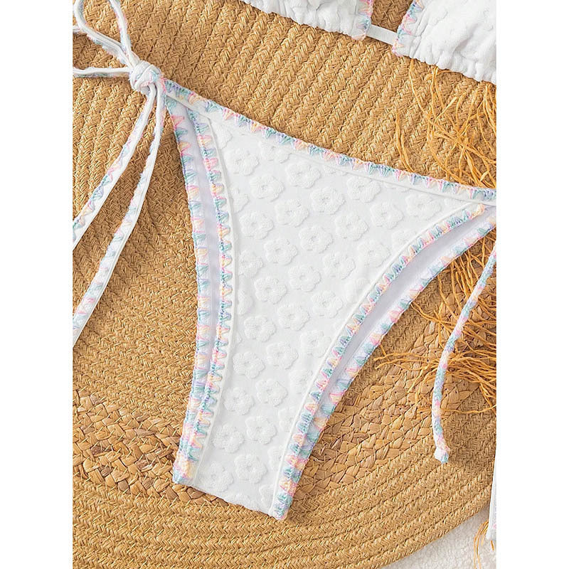 Damen Triangel-Bikini mit Rüschendetails und verstellbaren Trägern R&B