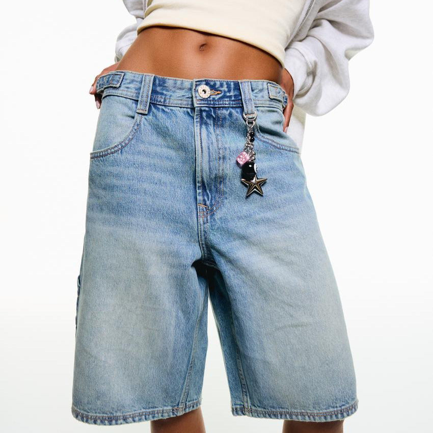 Damen Hochgeschnittene Denim-Shorts im modernen Stil R&B
