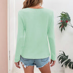 Damen Langarmshirt mit Knopfleiste R&B