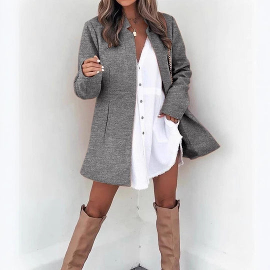 Damen Modische Übergangsjacke mit schlichten Linien und praktischen Taschen R&B