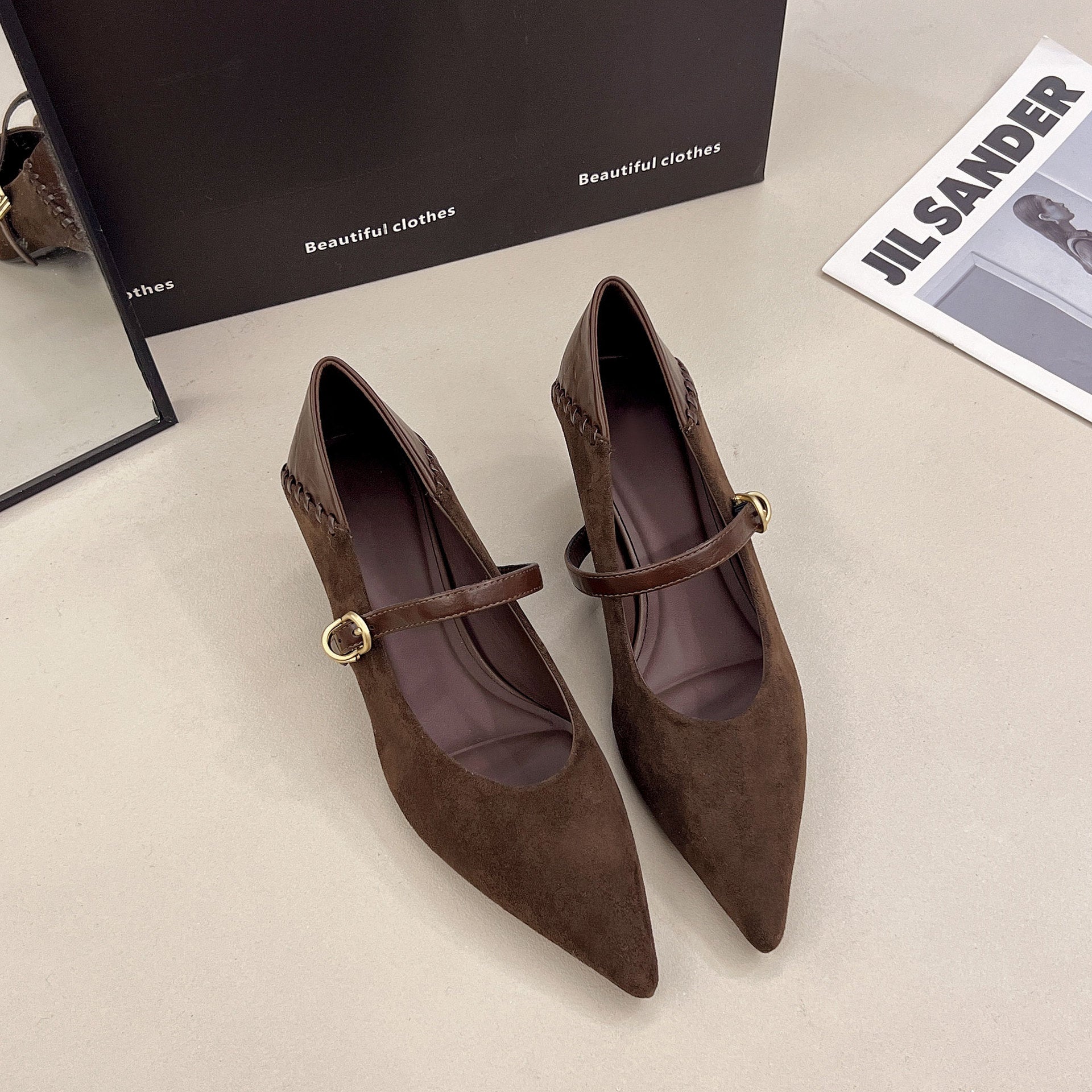 Damen elegante Mary Jane Pumps mit modischer Schnalle R&B