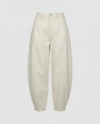 Damen hochtaillierte extraweite Twill-Hose mit großen aufgesetzten Taschen und Kellerfalten R&B