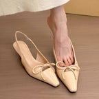 Damen elegante Slingback-Ballerinas mit modischem Schleifendetail und komfortablem Fußbett R&B