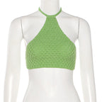 Damen gehäkeltes Crop-Bikini-Top mit verstellbaren BindR&Bändern R&B
