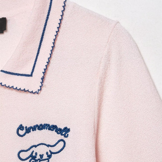 Damen Polo-Shirt mit feiner Struktur und gesticktem Motiv R&B