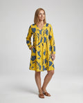 Damen Midikleid V-Ausschnitt fließend