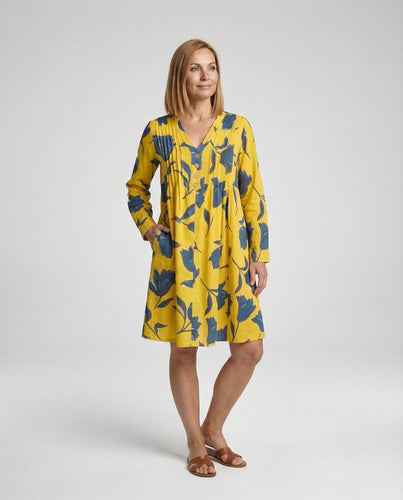 Damen Midikleid V-Ausschnitt fließend