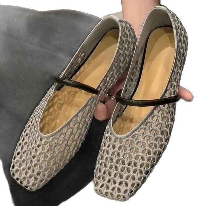 Damen Elegante und atmungsaktive Ballerinas mit modischem Netzdesign R&B